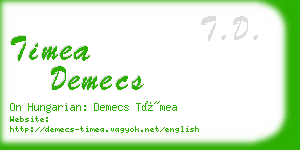 timea demecs business card